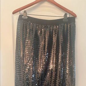 Black Sequin Pencil Skirt